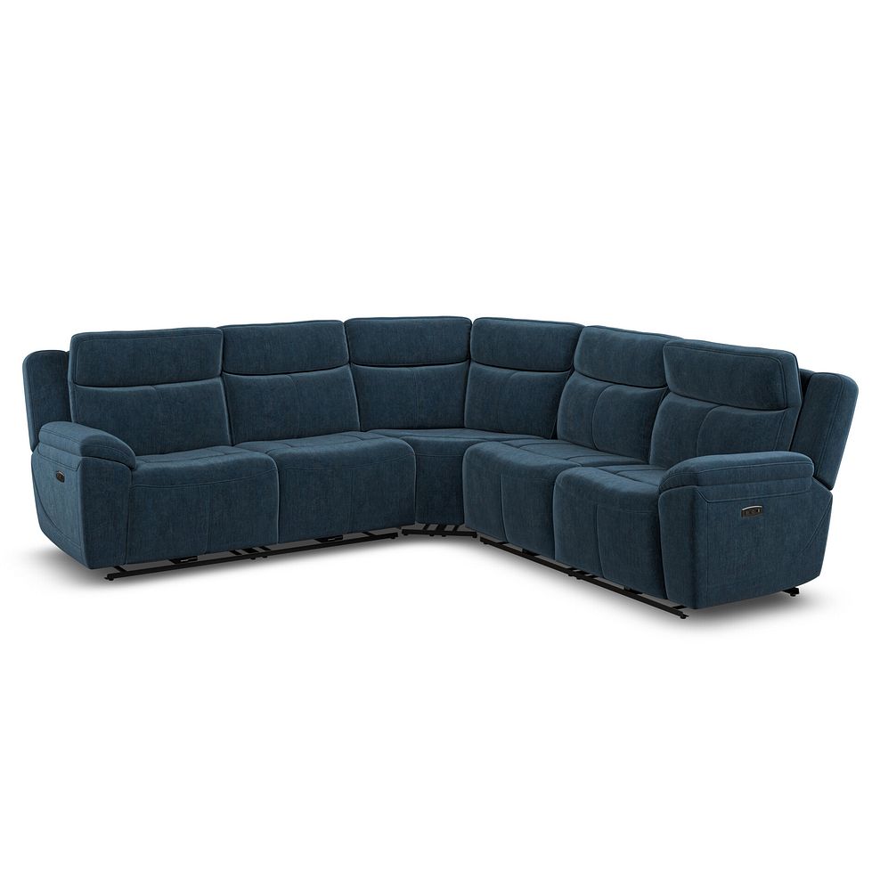Hadley Large Corner Electric Recliner Sofa with Power Headrests  in Amigo Navy Fabric 2