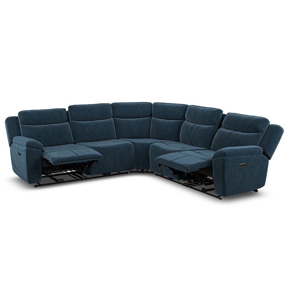 Hadley Large Corner Electric Recliner Sofa with Power Headrests  in Amigo Navy Fabric 5