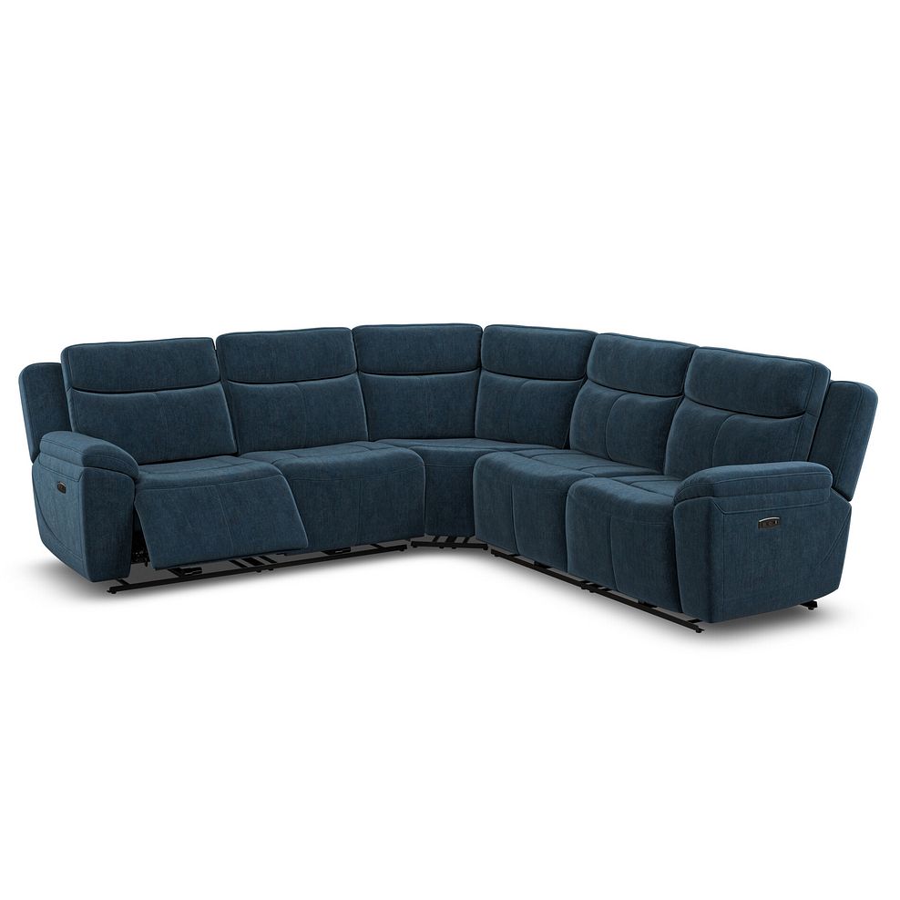 Hadley Large Corner Electric Recliner Sofa with Power Headrests  in Amigo Navy Fabric 3