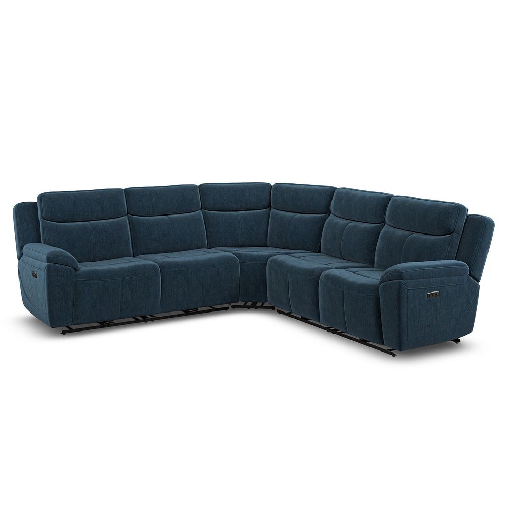 Hadley Large Corner Electric Recliner Sofa with Power Headrests  in Amigo Navy Fabric 1