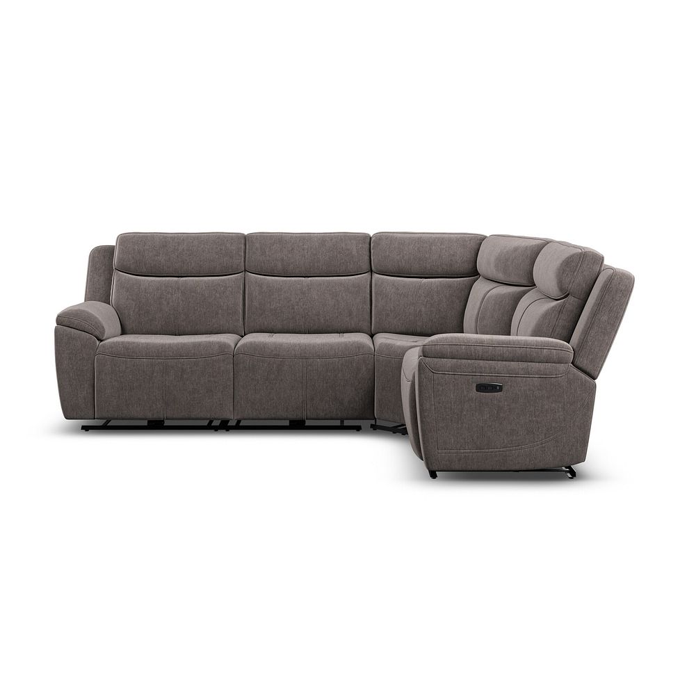Hadley Left Hand Corner Electric Recliner Sofa with Power Headrests  in Amigo Cocoa Fabric 6