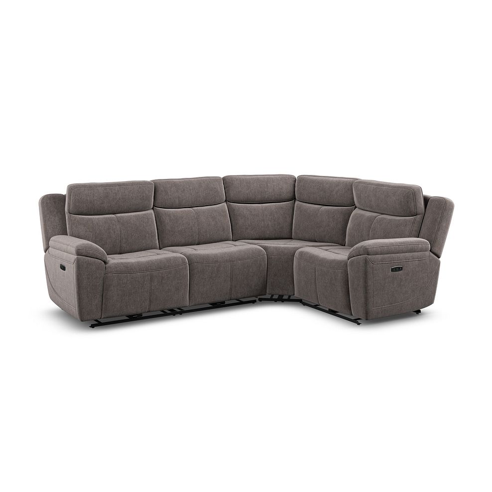 Hadley Left Hand Corner Electric Recliner Sofa with Power Headrests  in Amigo Cocoa Fabric 2