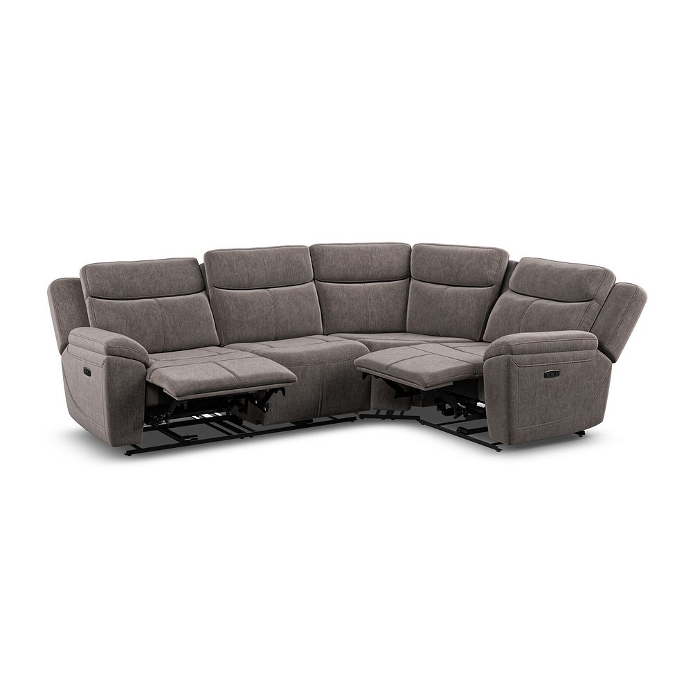 Hadley Left Hand Corner Electric Recliner Sofa with Power Headrests  in Amigo Cocoa Fabric 5
