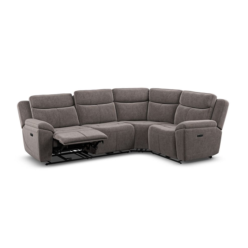 Hadley Left Hand Corner Electric Recliner Sofa with Power Headrests  in Amigo Cocoa Fabric 4