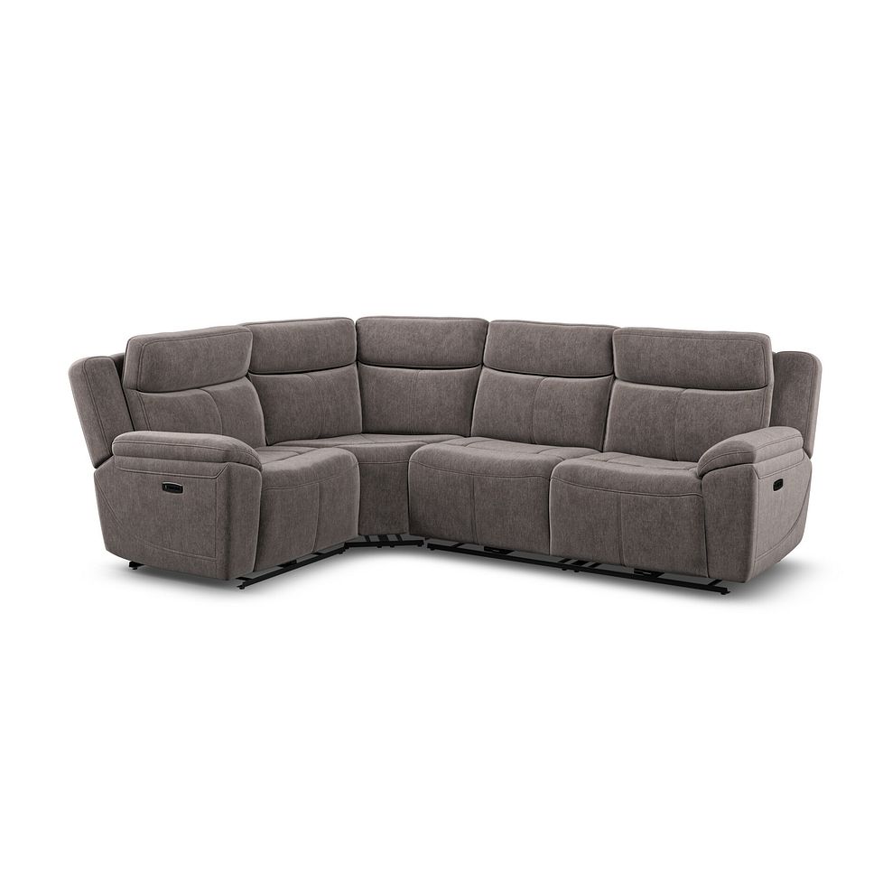 Hadley Right Hand Corner Electric Recliner Sofa with Power Headrests  in Amigo Cocoa Fabric 2