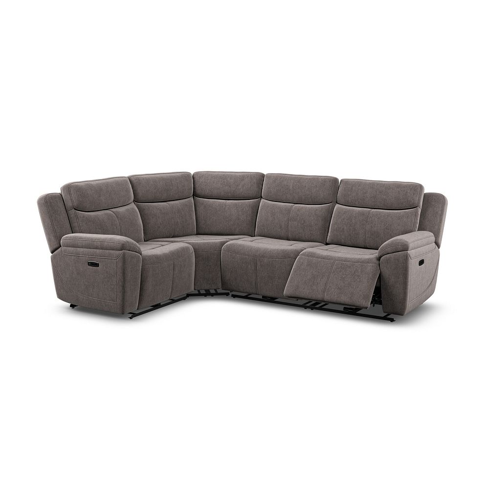 Hadley Right Hand Corner Electric Recliner Sofa with Power Headrests  in Amigo Cocoa Fabric 3