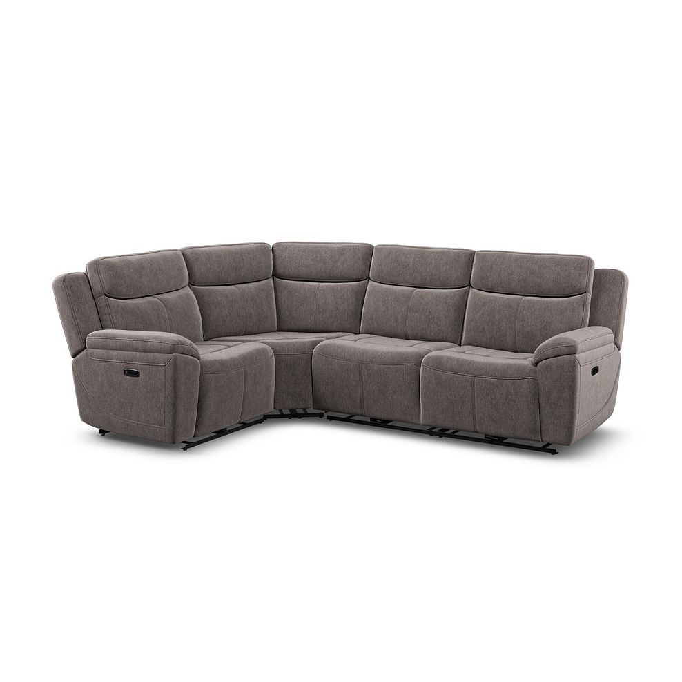 Hadley Right Hand Corner Electric Recliner Sofa with Power Headrests  in Amigo Cocoa Fabric 1