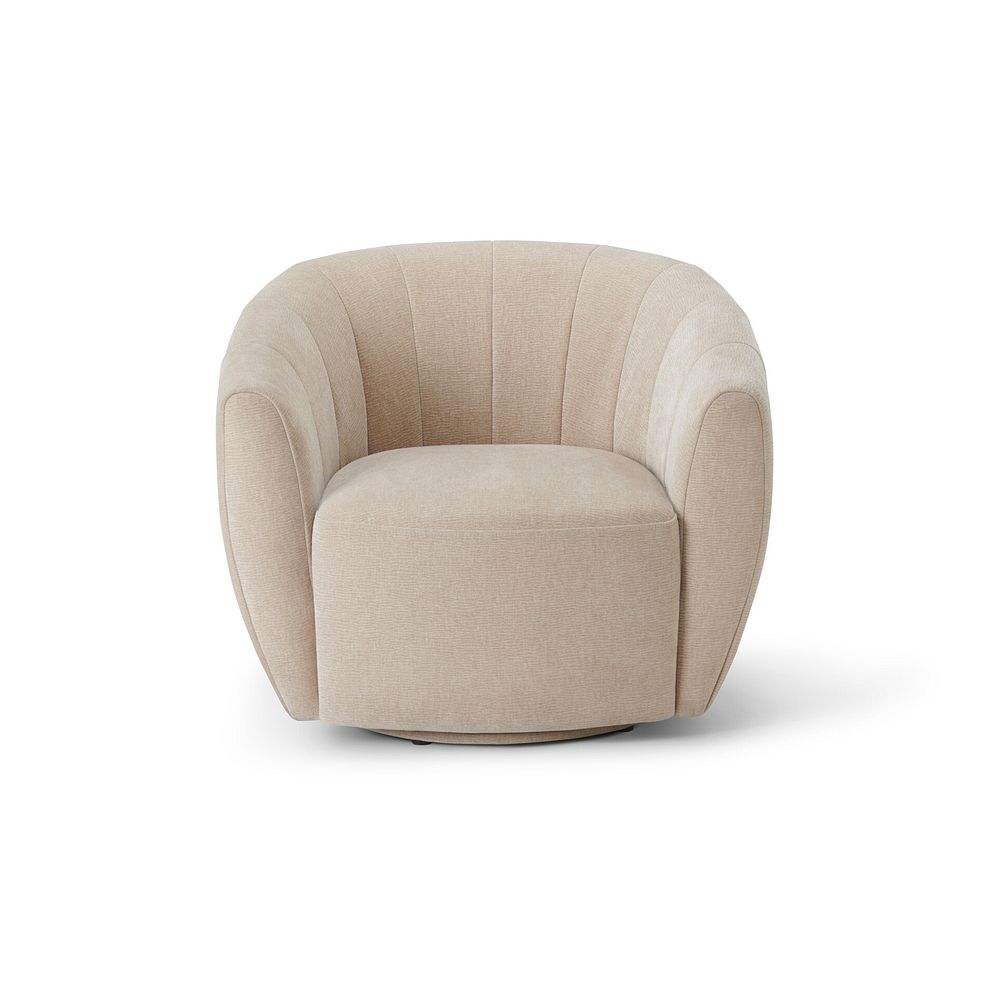 Halle Swivel Chair in Chenille Linen Fabric 4