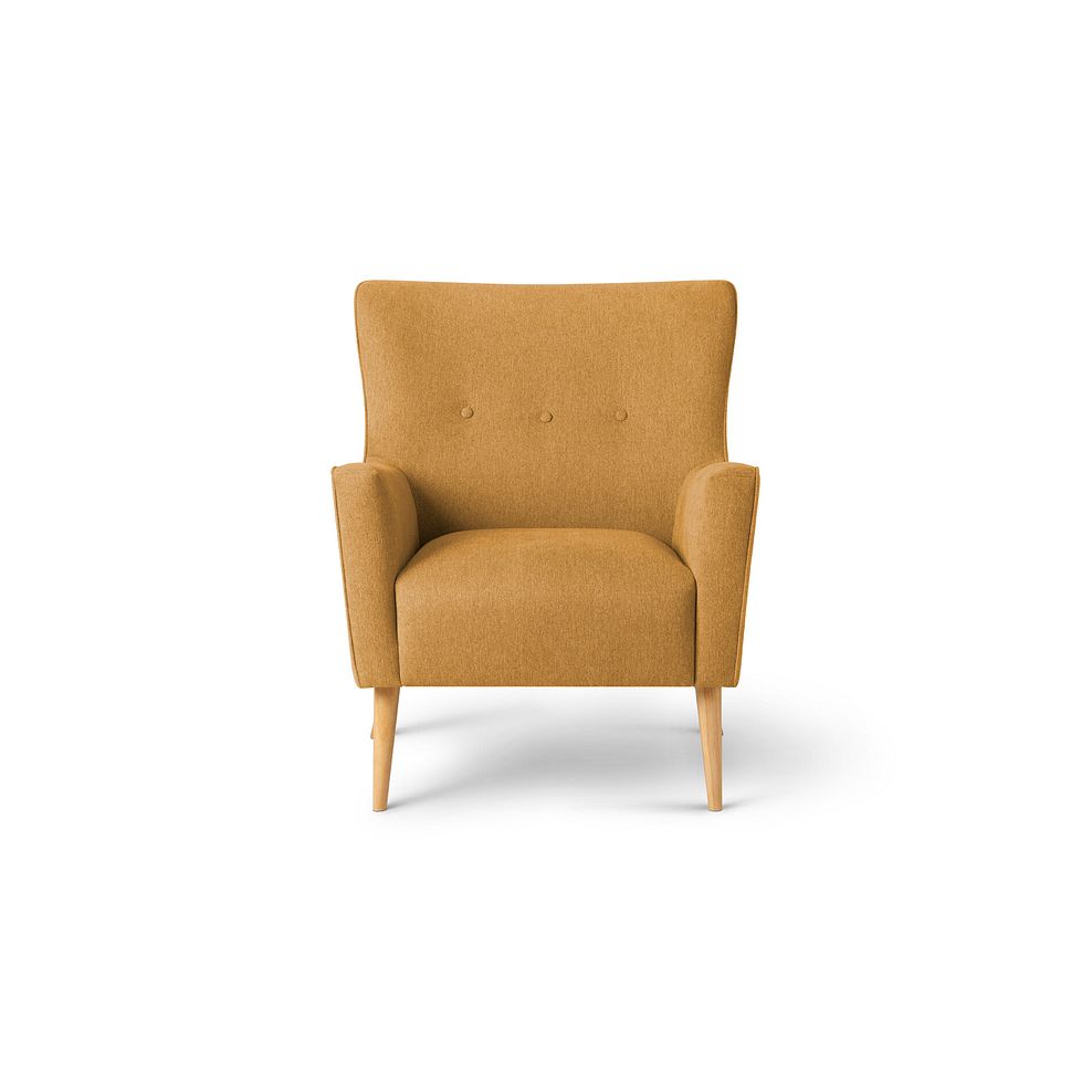 Harris Accent Chair in Linen Mustard Fabric 4