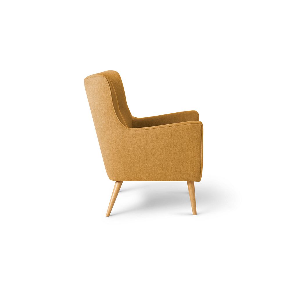 Harris Accent Chair in Linen Mustard Fabric 5
