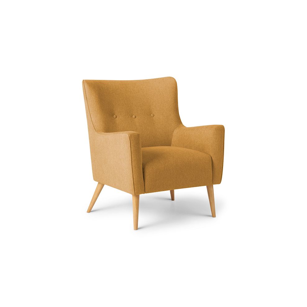 Harris Accent Chair in Linen Mustard Fabric 3