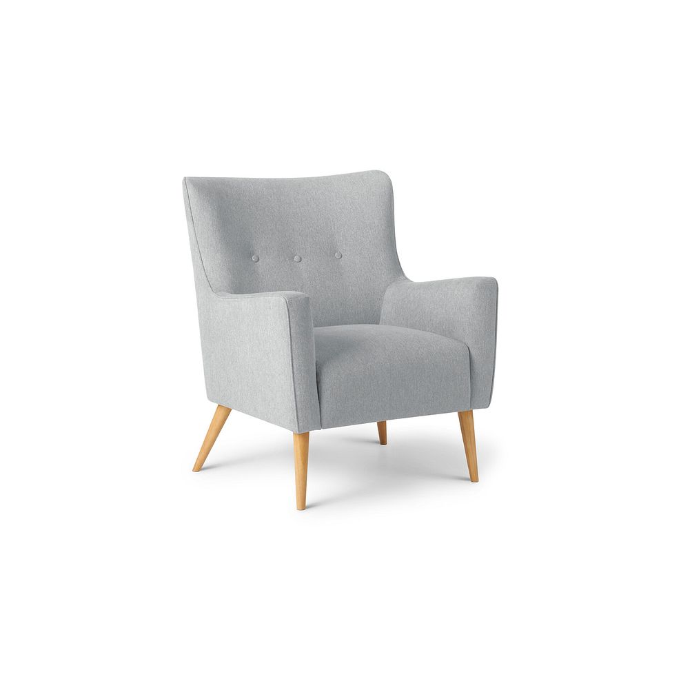 Harris Accent Chair in Linen Nickel Fabric 1