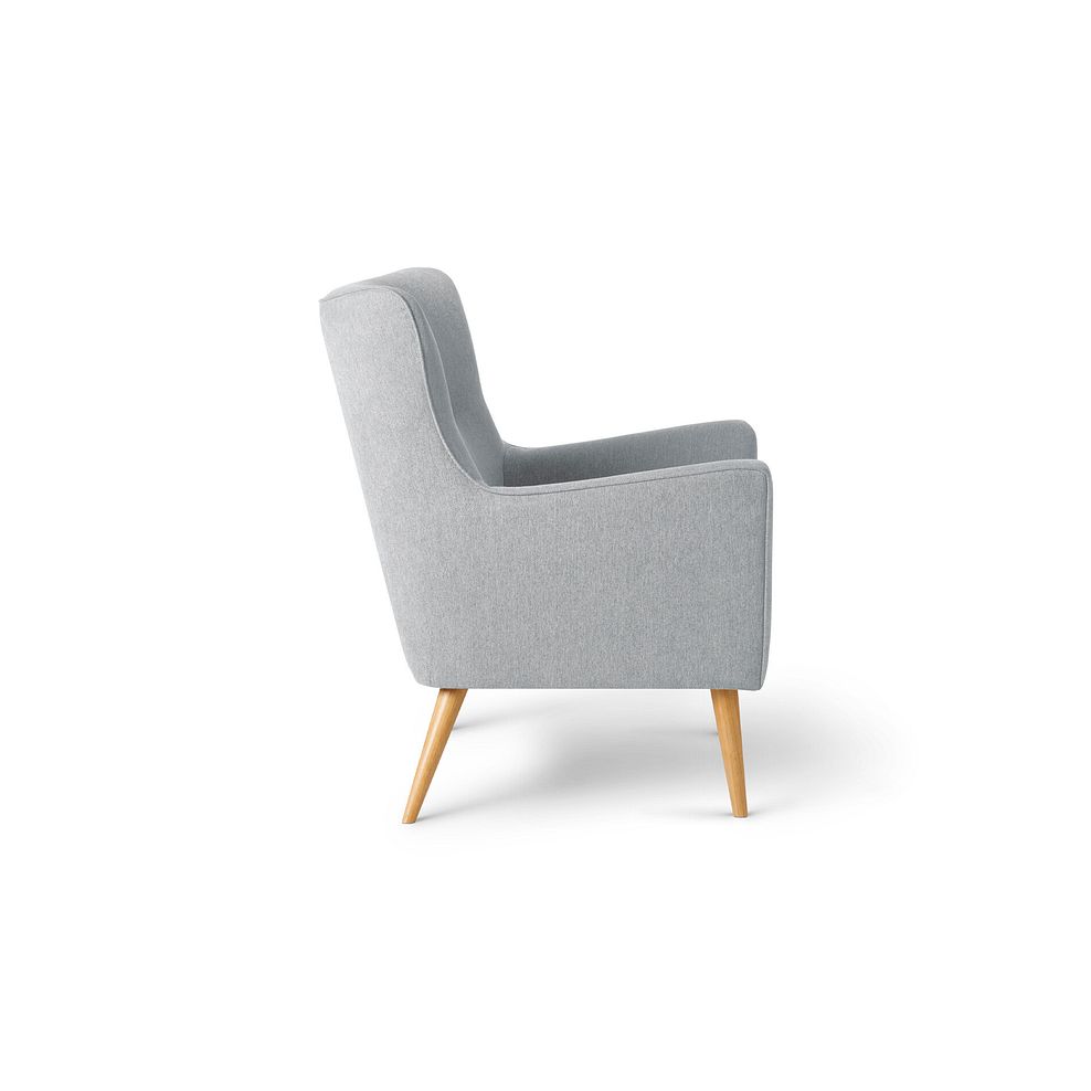 Harris Accent Chair in Linen Nickel Fabric 3