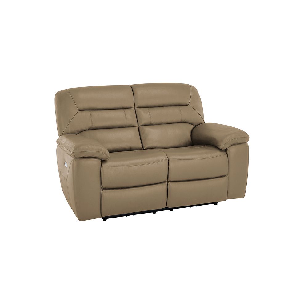 Hastings 2 Seater Electric Recliner Sofa in Beige Leather Thumbnail 1