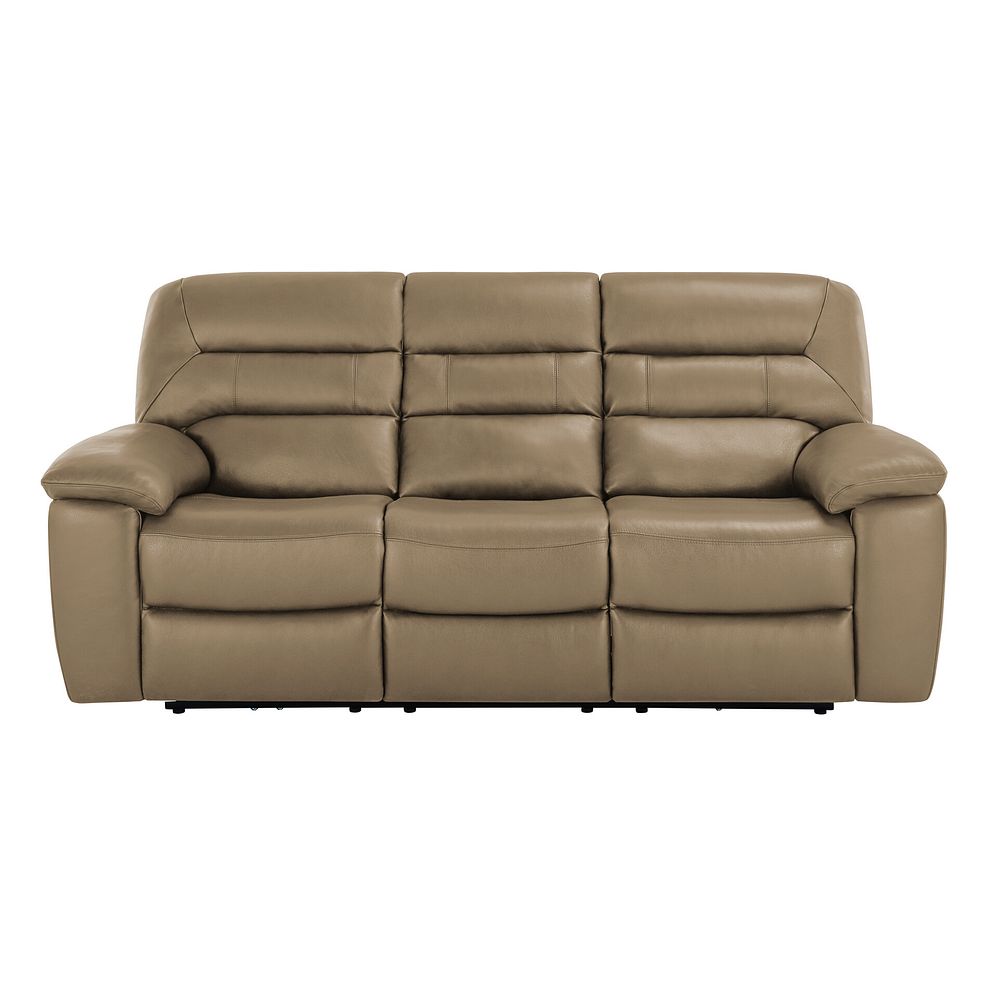 Hastings 3 Seater Electric Recliner Sofa in Beige Leather 2