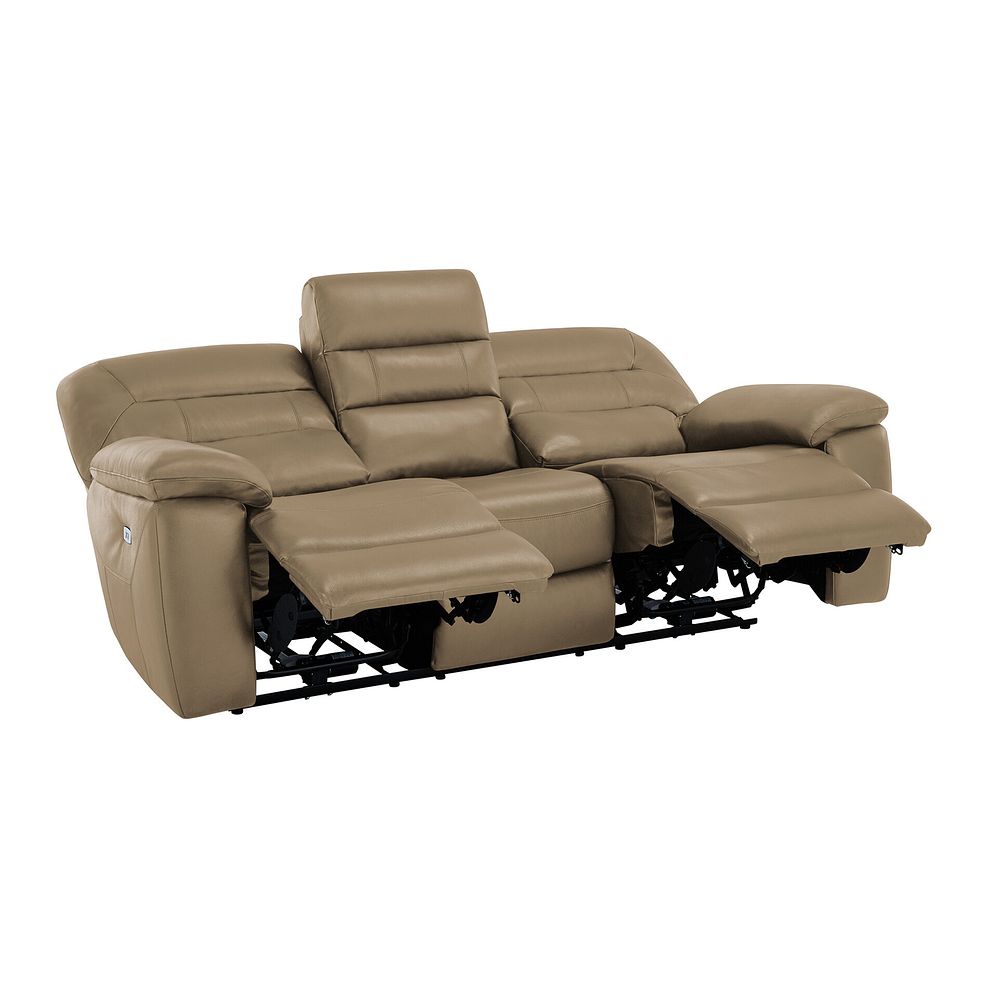 Hastings 3 Seater Electric Recliner Sofa in Beige Leather 5