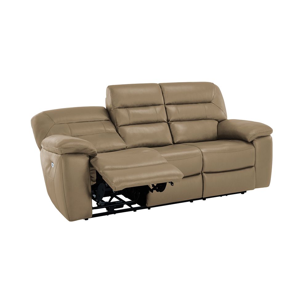 Hastings 3 Seater Electric Recliner Sofa in Beige Leather 4