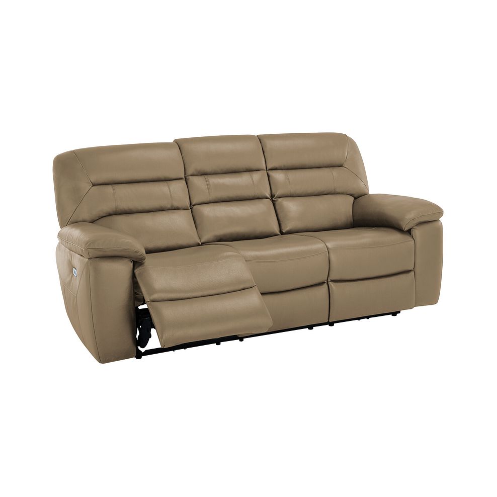 Hastings 3 Seater Electric Recliner Sofa in Beige Leather 3