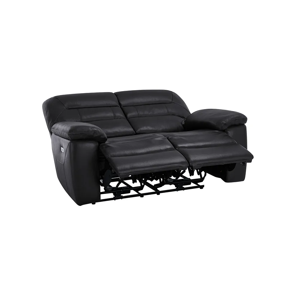 Hastings 2 Seater Electric Recliner Sofa in Black Leather 5