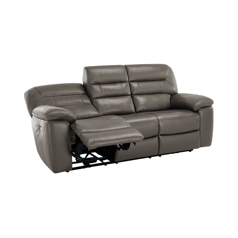 Hastings 3 Seater Electric Recliner Sofa in Dark Grey Leather 4