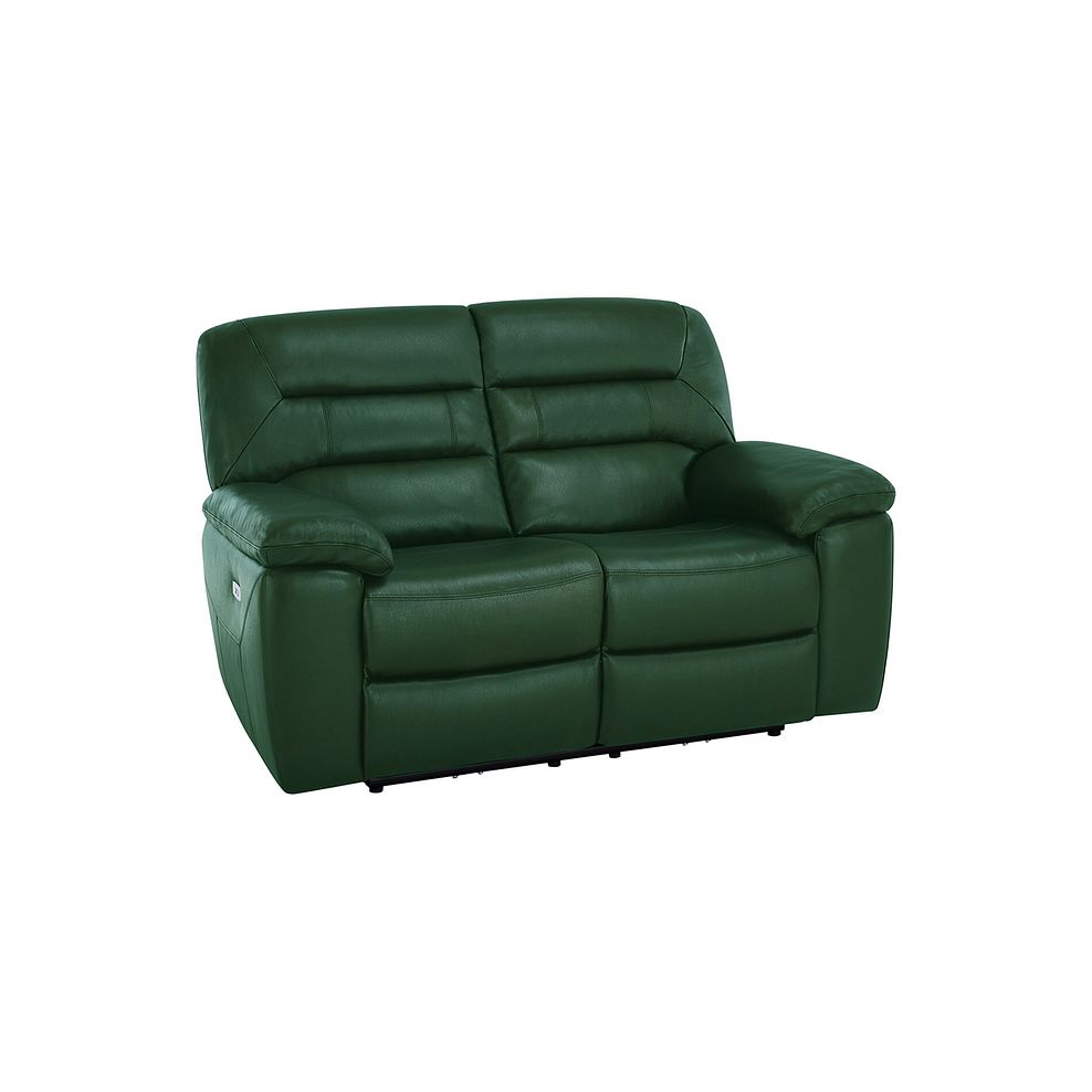 Hastings 2 Seater Electric Recliner Sofa in Green Leather 1