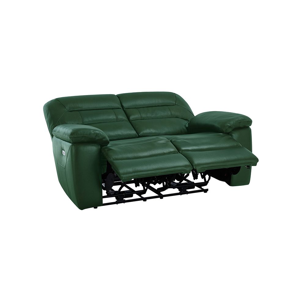 Hastings 2 Seater Electric Recliner Sofa in Green Leather 5