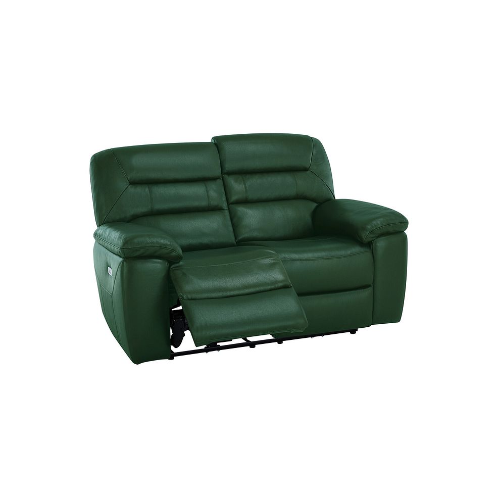 Hastings 2 Seater Electric Recliner Sofa in Green Leather 3