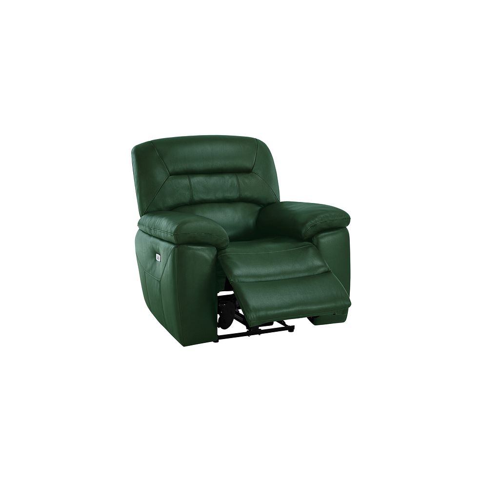 Hastings Electric Recliner Armchair in Green Leather 3