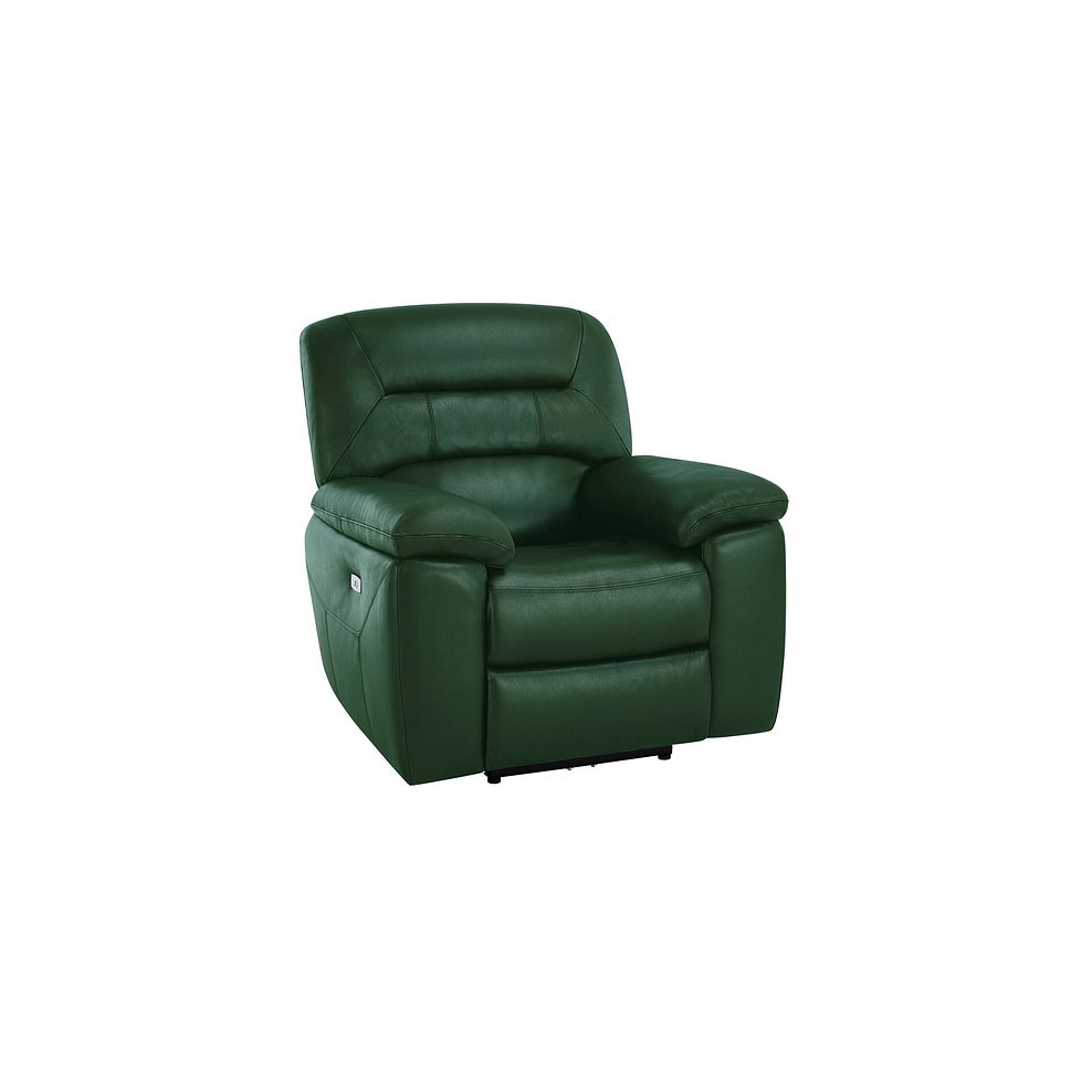 Hastings Electric Recliner Armchair in Green Leather 1