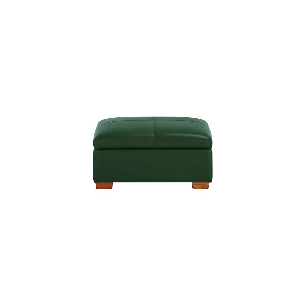 Hastings Storage Footstool in Green Leather 2