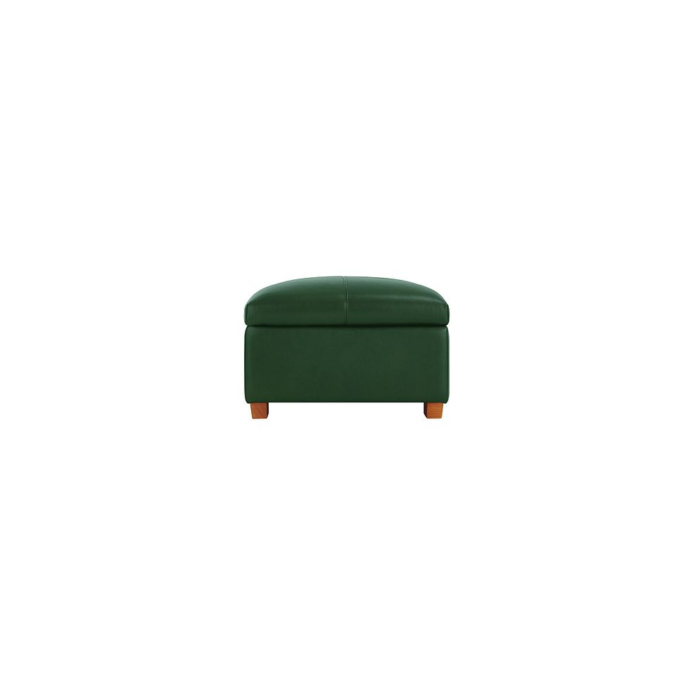 Hastings Storage Footstool in Green Leather 4