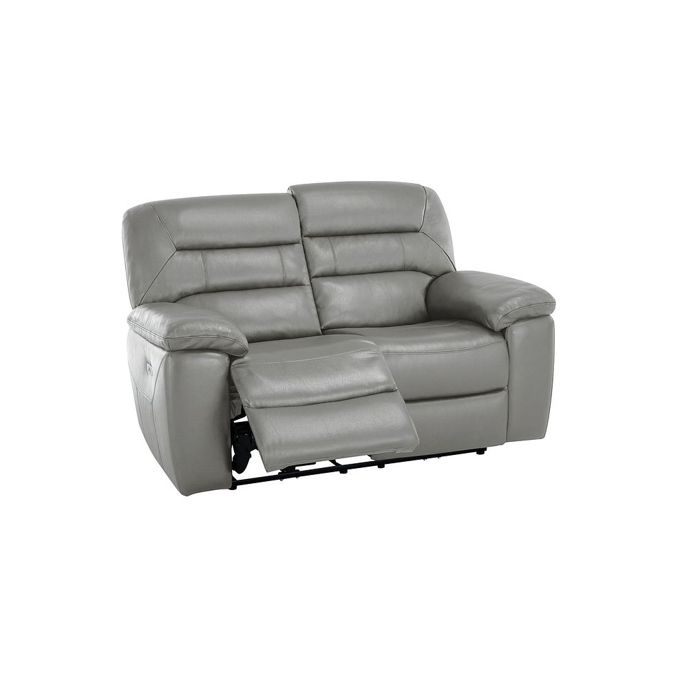Hastings 2 Seater Electric Recliner Sofa in Light Grey Leather Thumbnail 3