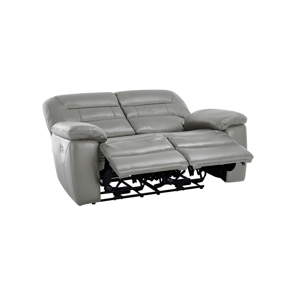 Hastings 2 Seater Electric Recliner Sofa in Light Grey Leather Thumbnail 5