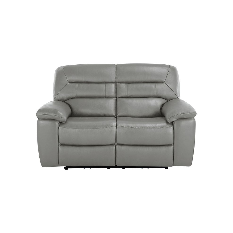 Hastings 2 Seater Electric Recliner Sofa in Light Grey Leather Thumbnail 2
