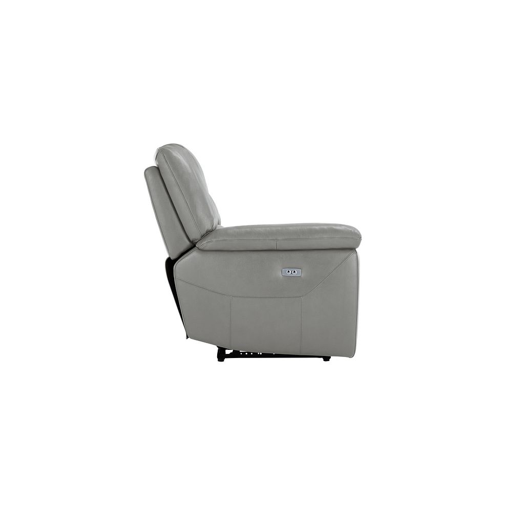 Hastings 2 Seater Electric Recliner Sofa in Light Grey Leather 7