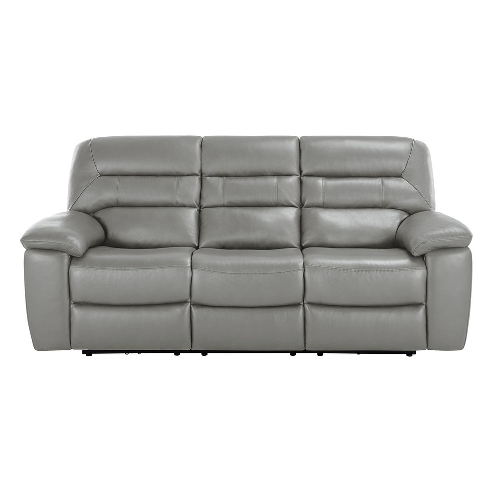 Hastings 3 Seater Electric Recliner Sofa in Light Grey Leather 2