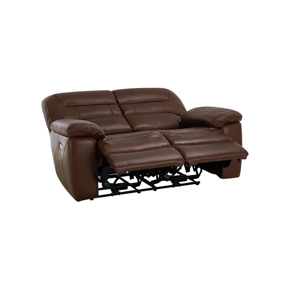 Hastings 2 Seater Electric Recliner Sofa in Tan Leather 5