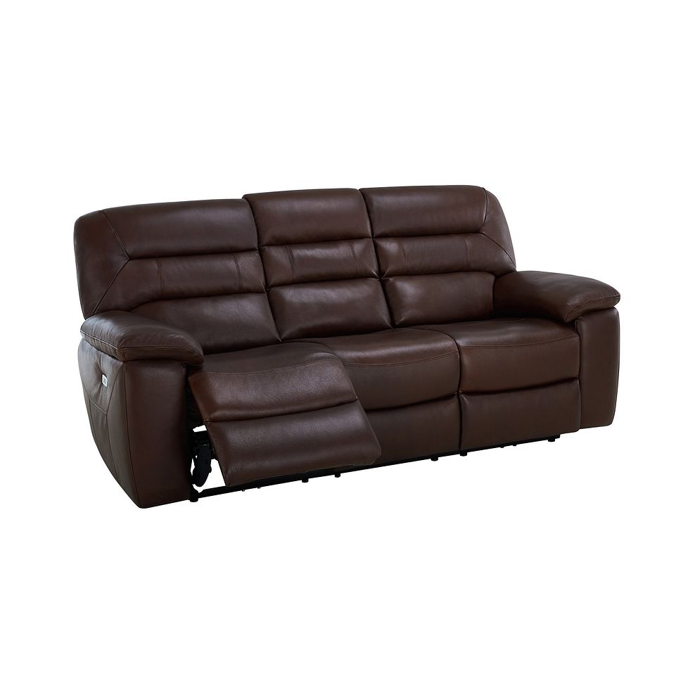 Hastings 3 Seater Electric Recliner Sofa in Two Tone Brown Leather 5