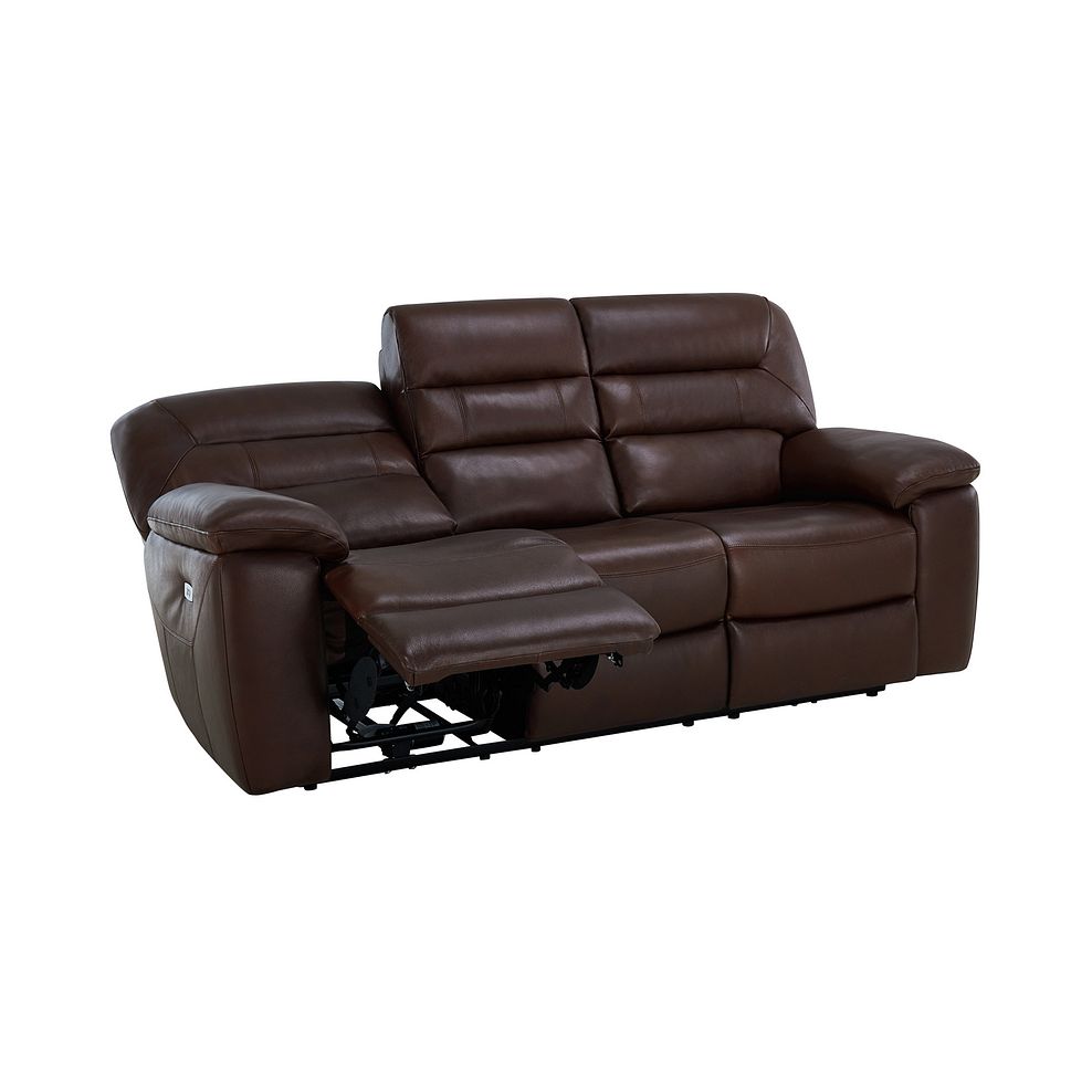 Hastings 3 Seater Electric Recliner Sofa in Two Tone Brown Leather 6