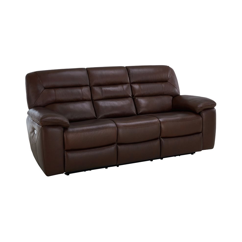 Hastings 3 Seater Electric Recliner Sofa in Two Tone Brown Leather