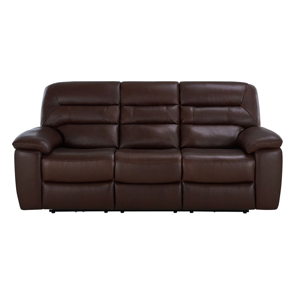 Hastings 3 Seater Electric Recliner Sofa in Two Tone Brown Leather Thumbnail 4