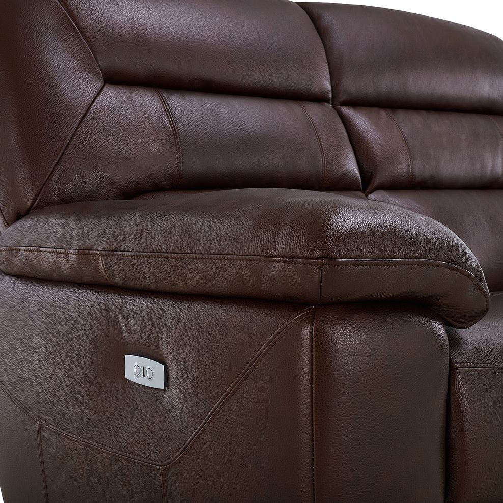 Hastings 3 Seater Electric Recliner Sofa in Two Tone Brown Leather 14