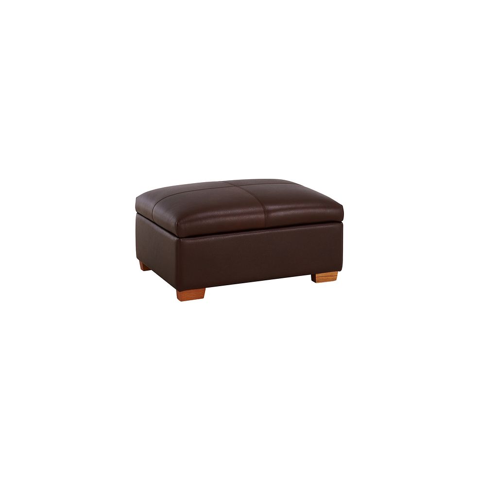 Hastings Storage Footstool in Two Tone Brown Leather