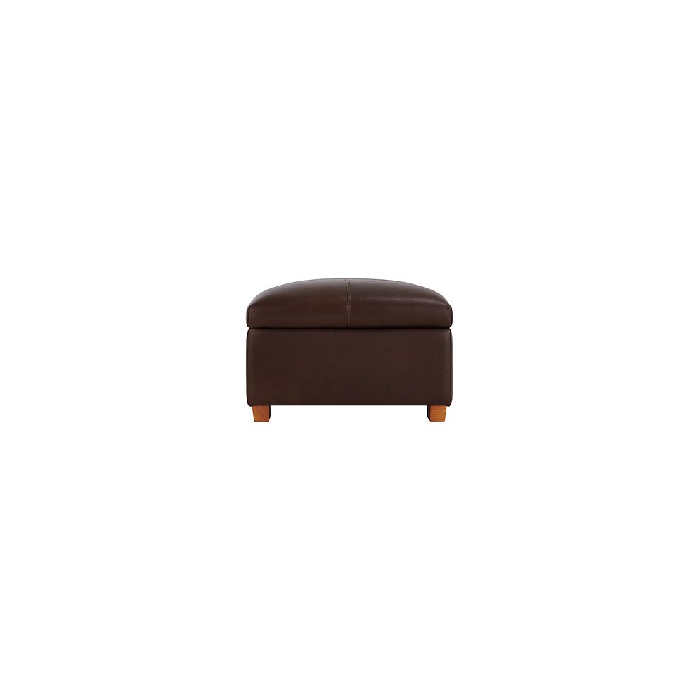Hastings Storage Footstool in Two Tone Brown Leather Thumbnail 5