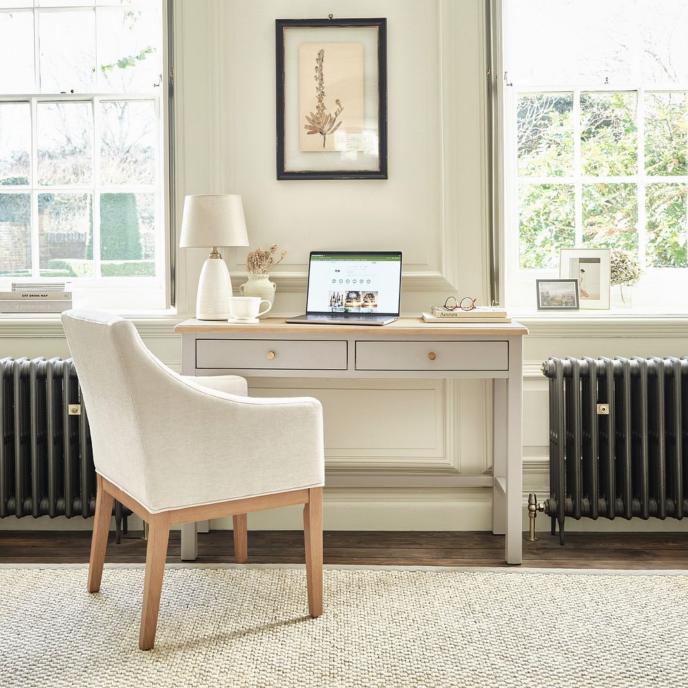 Henley Natural Oak and Stone Painted Hardwood Desk 2