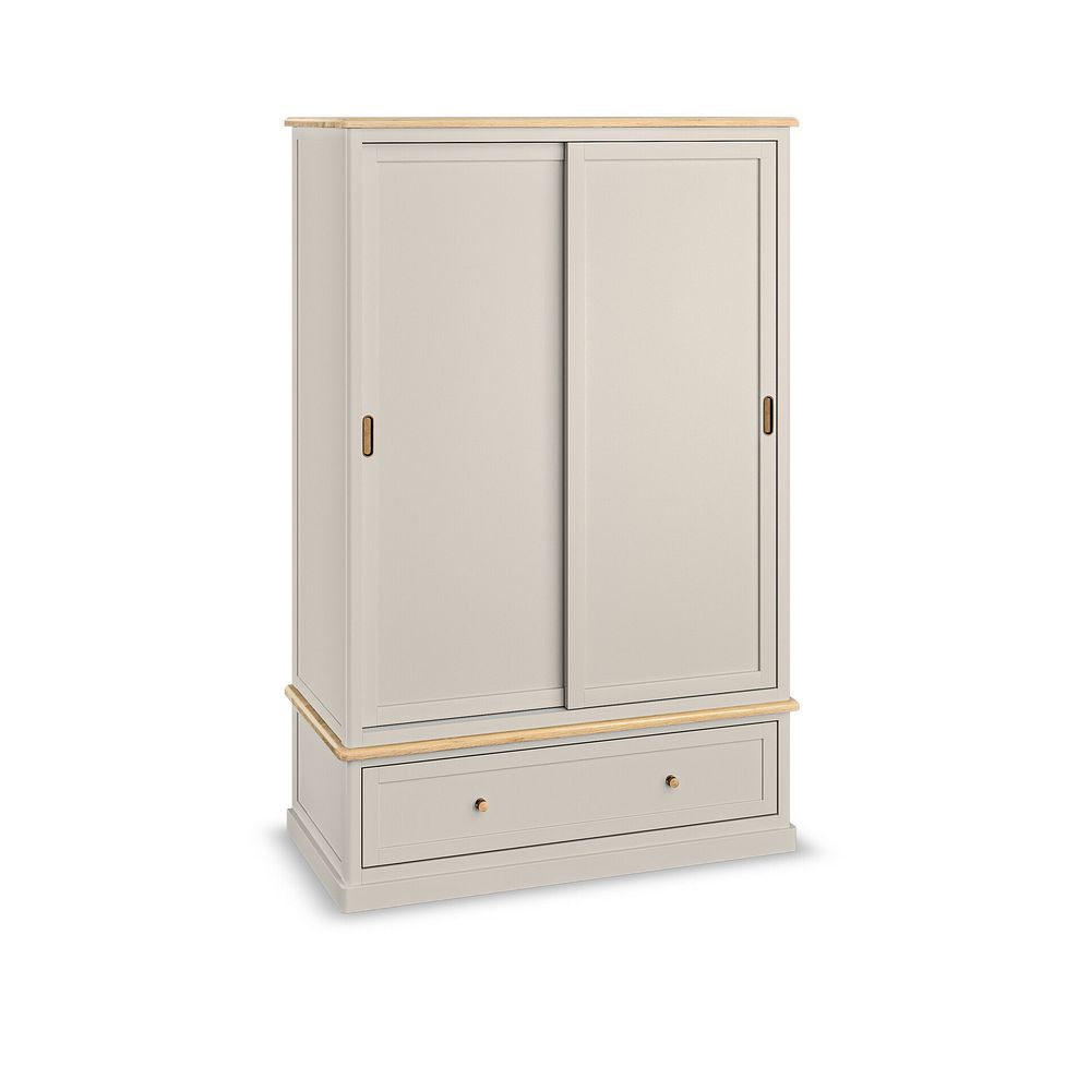Henley Natural Oak and Stone Painted Hardwood Double Wardrobe 1