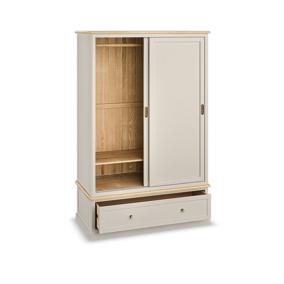 Henley Natural Oak and Stone Painted Hardwood Double Wardrobe 2