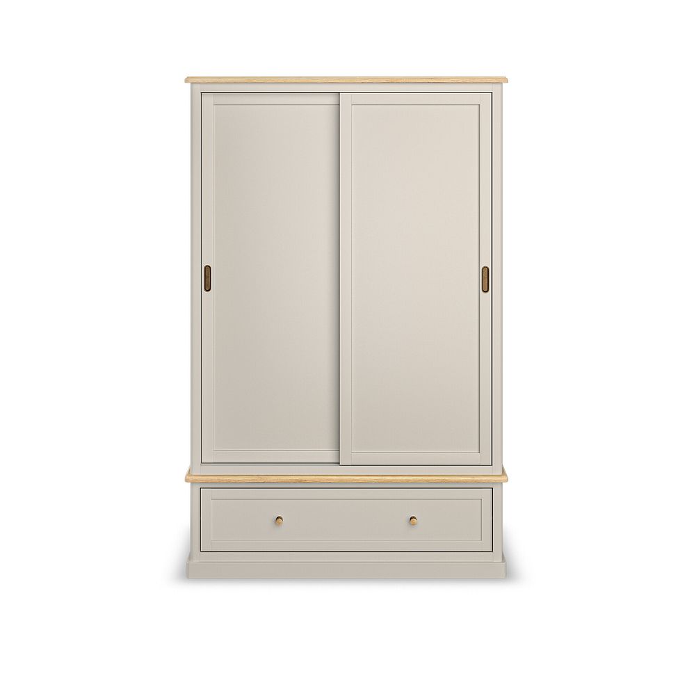 Henley Natural Oak and Stone Painted Hardwood Double Wardrobe 3