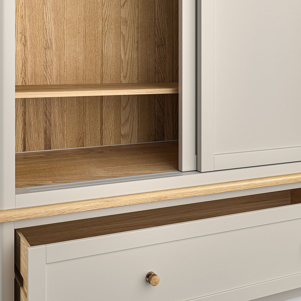 Henley Natural Oak and Stone Painted Hardwood Double Wardrobe 8