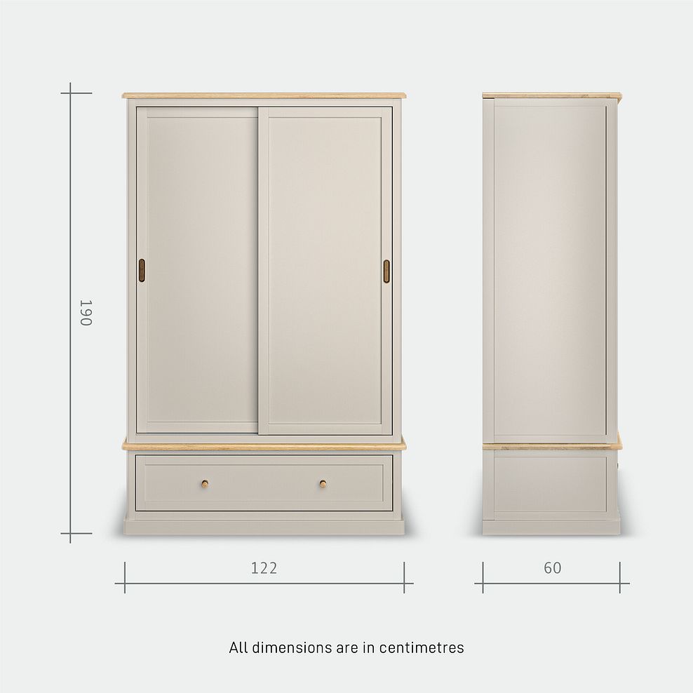 Henley Natural Oak and Stone Painted Hardwood Double Wardrobe 9